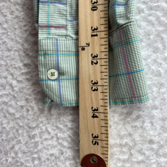 Southern Tide Button Up Shirt Mens Large L Houndstooth Green Pink Preppy Dad - Picture 11 of 14